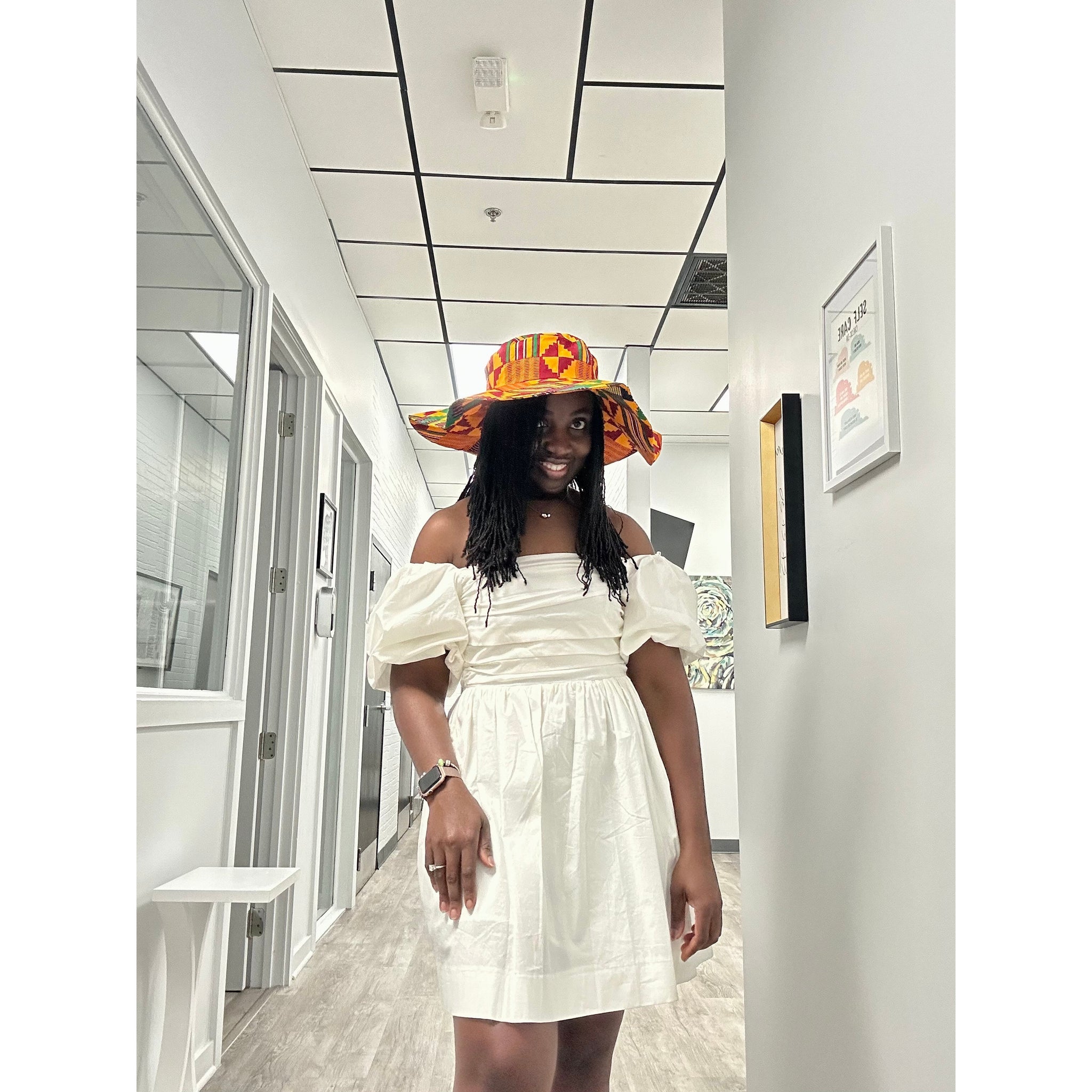 Kente African print Summer/Beach Hat