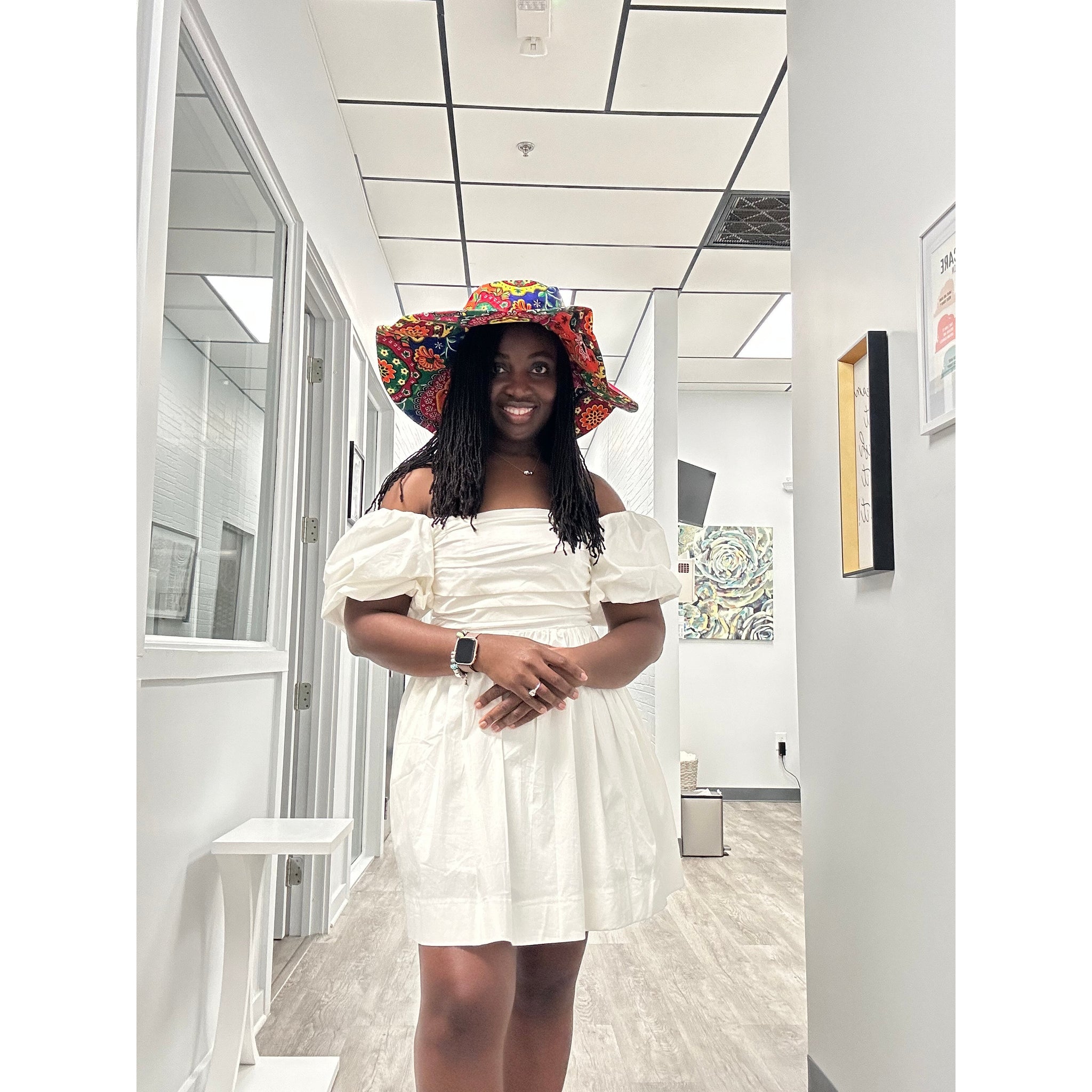 Satin Lined African Print Summer/Beach hat