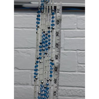 Blue, white and silver African waist beads