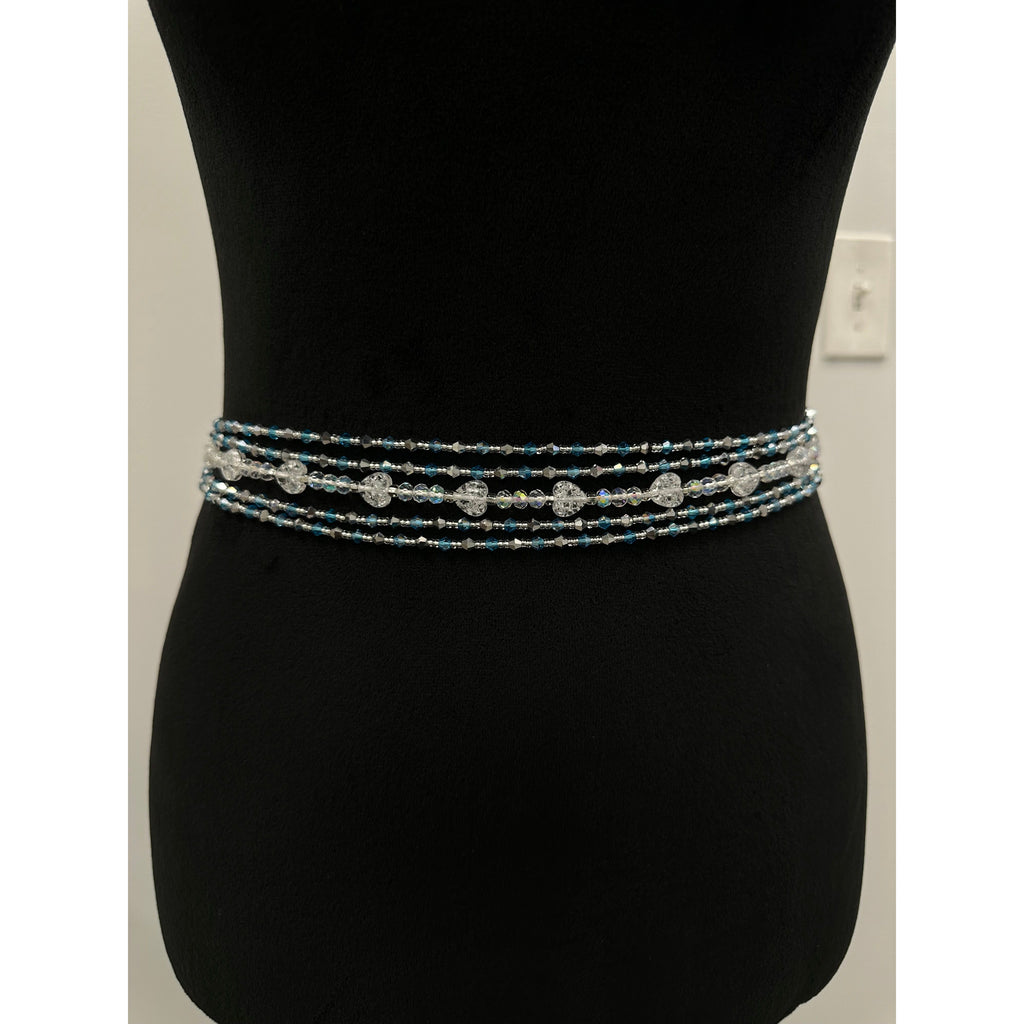 Crystal blue African waist beads set – Awura display picture 1