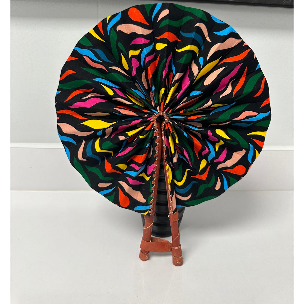 Akua African Print Wooden Handle Handbag & Folding Fan