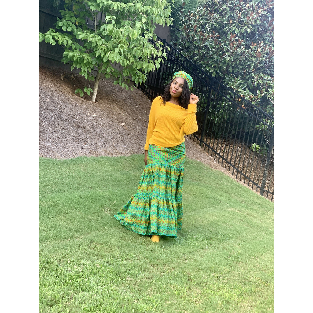 Green Hellen Maxi Skirt
