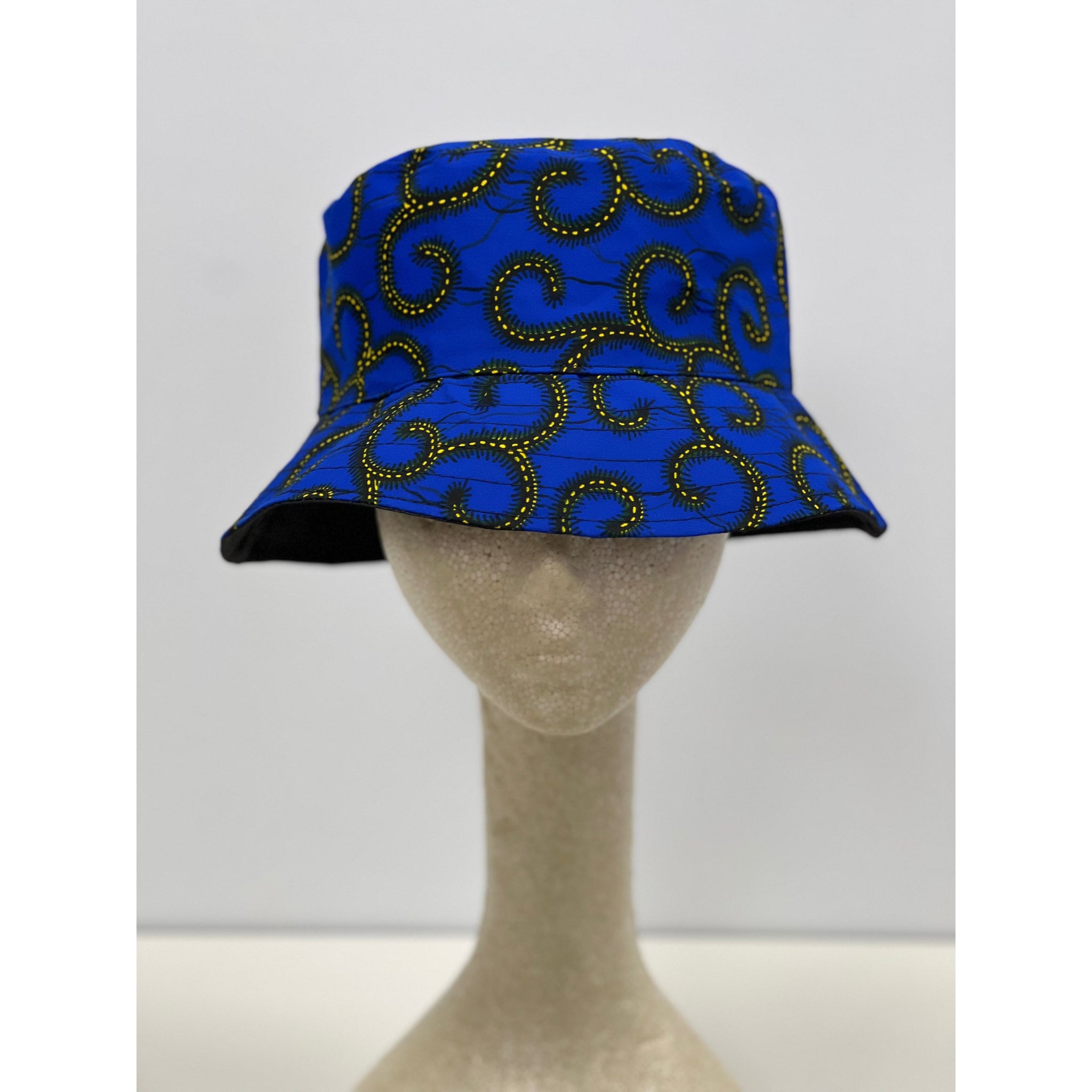 African Print bucket hat ( blue and yellow)