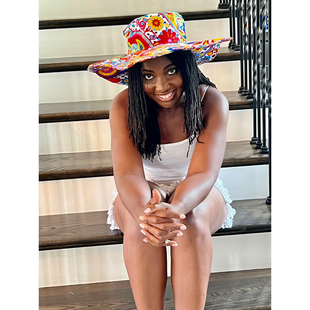 Satin Lined African Print Summer/Beach hat