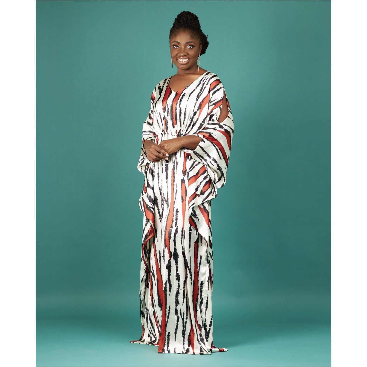 V-Neck Slit Sleeve Luxury Kaftan
