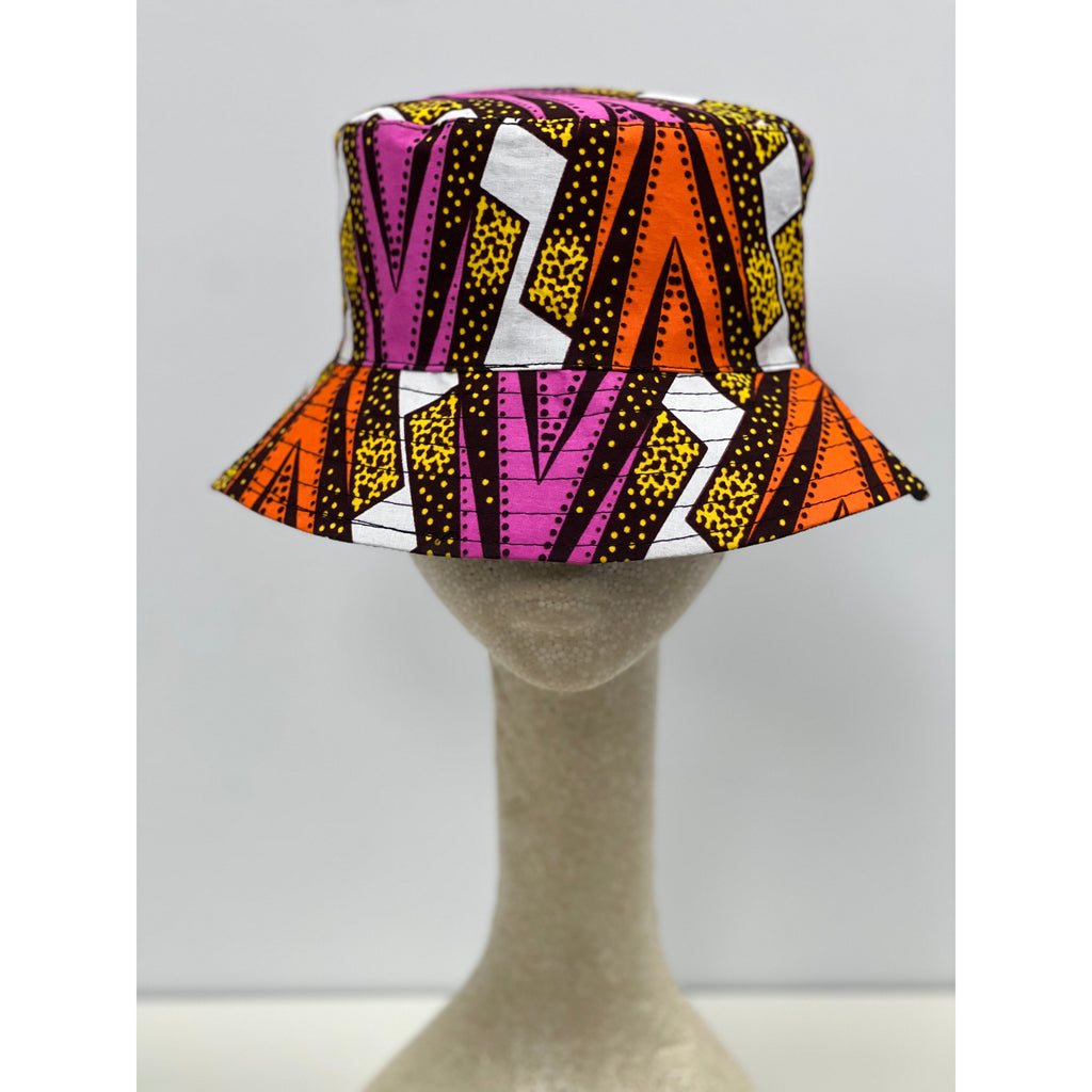 African Print Bucket Hat (Pink) Small ( Head Circumference 21 Inches)