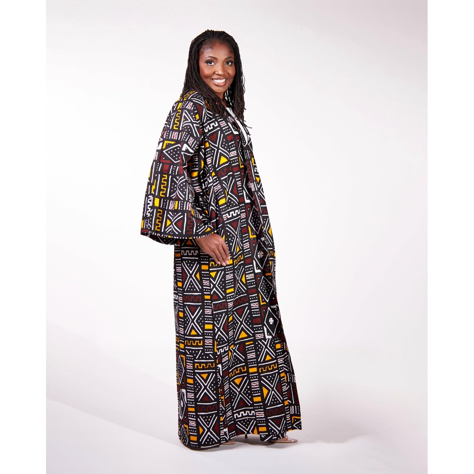 Mud cloth kimono