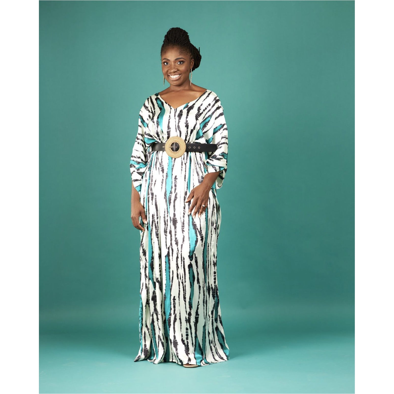 V-Neck Slit Sleeve Luxury Kaftan