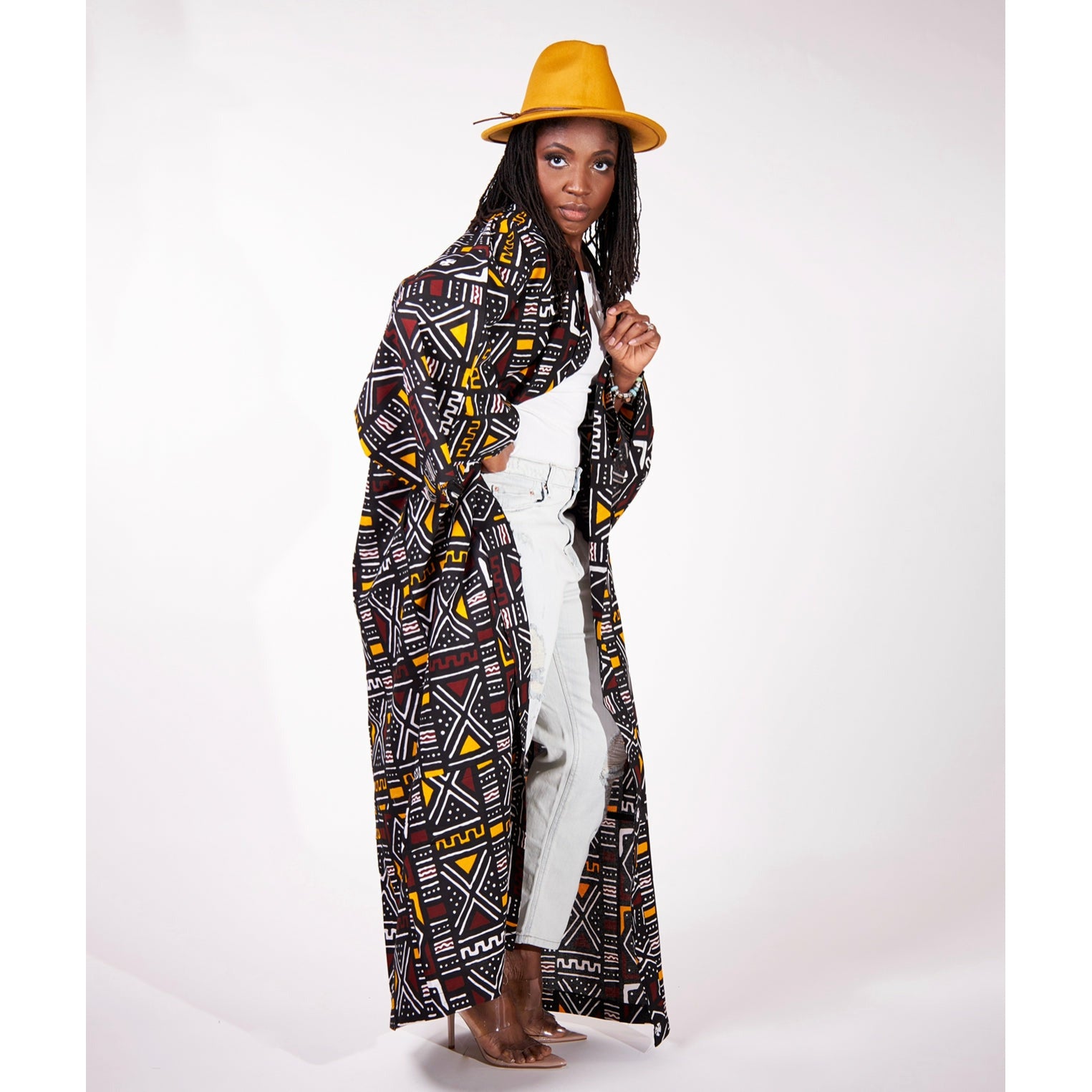 Mud cloth kimono
