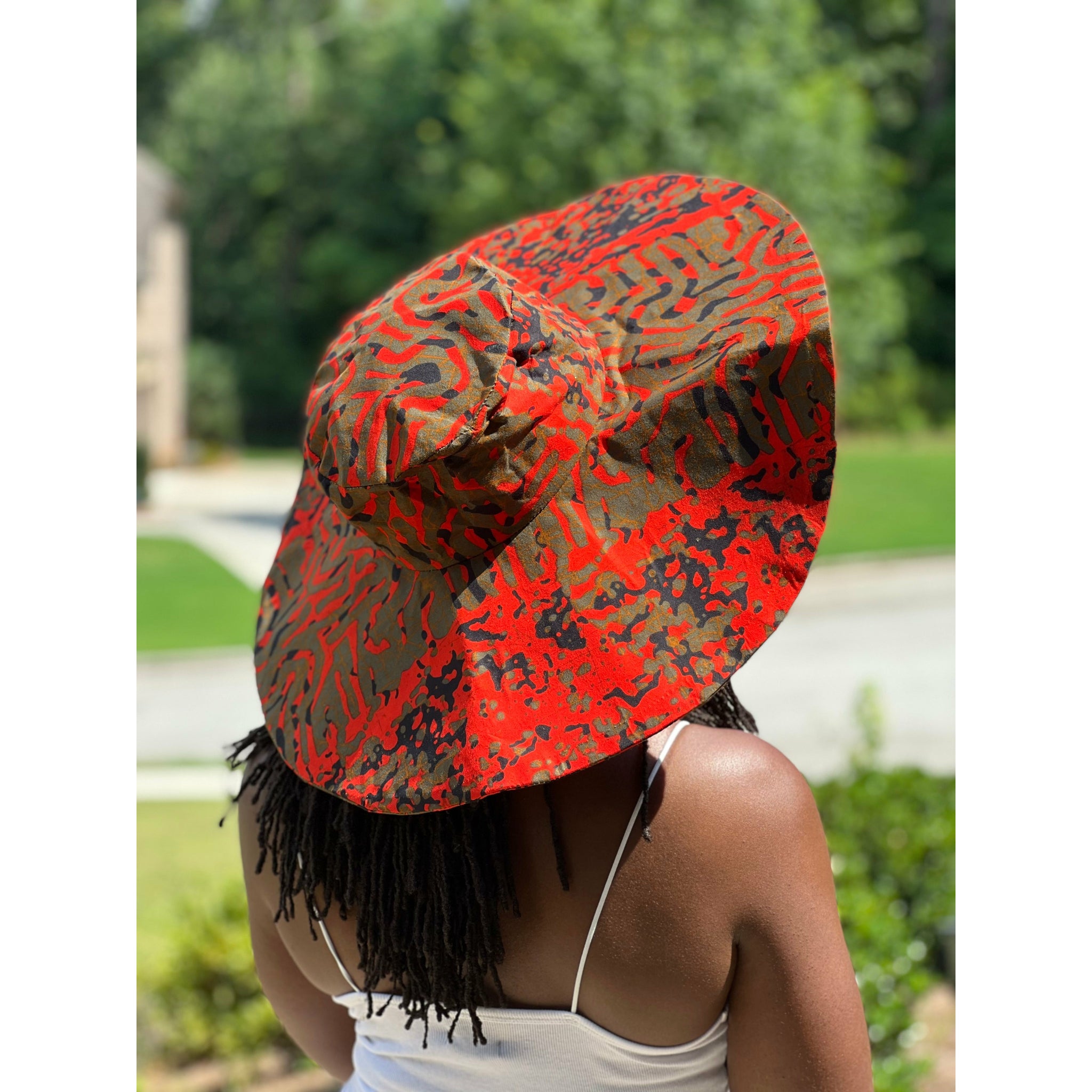 Satin Lined African Print Summer/Beach hat