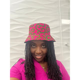African Print Bucket Hat (Pink)
