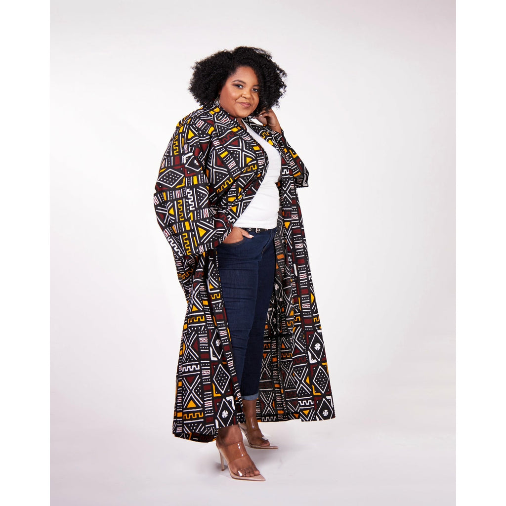 Mud cloth kimono