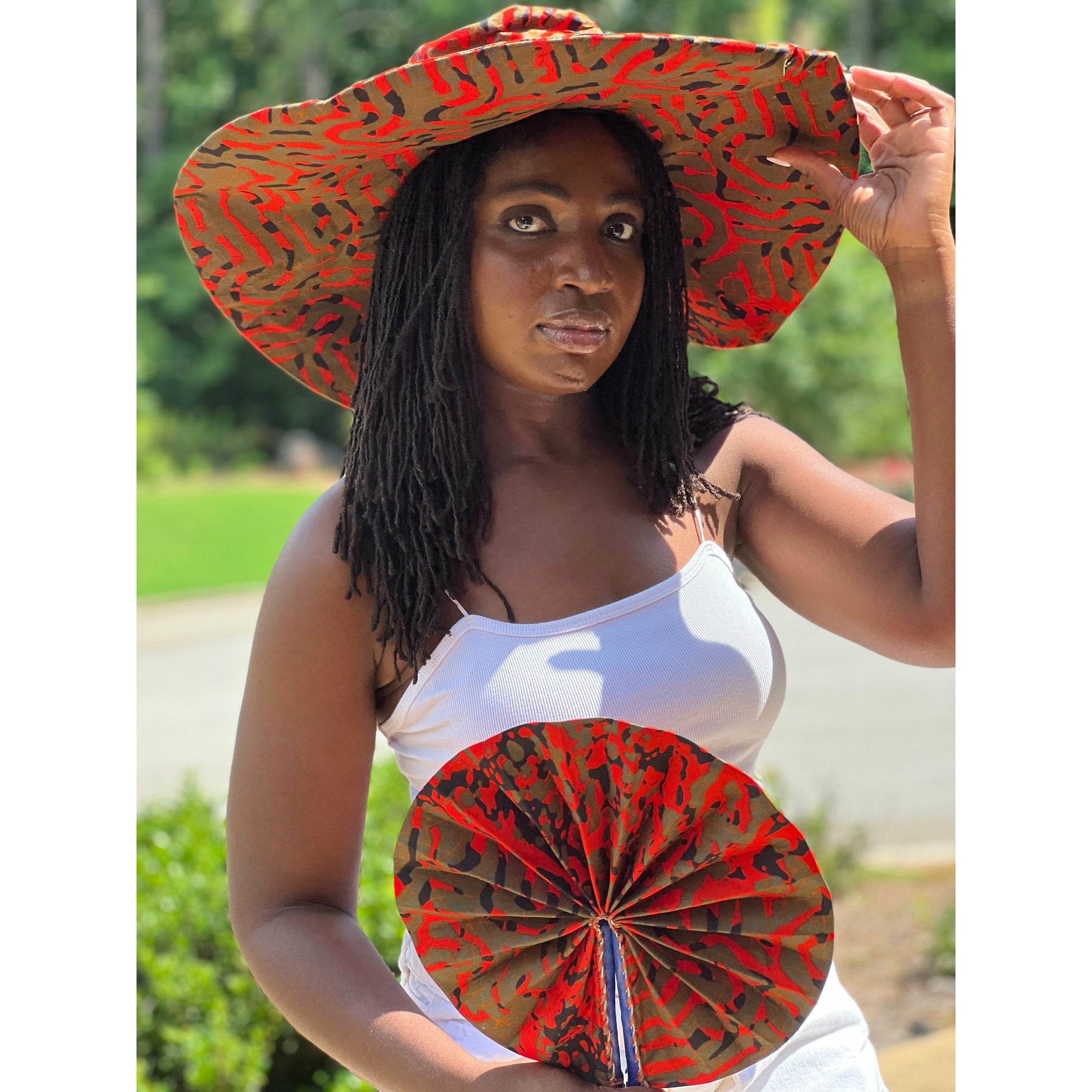 Satin Lined African Print Summer/Beach hat