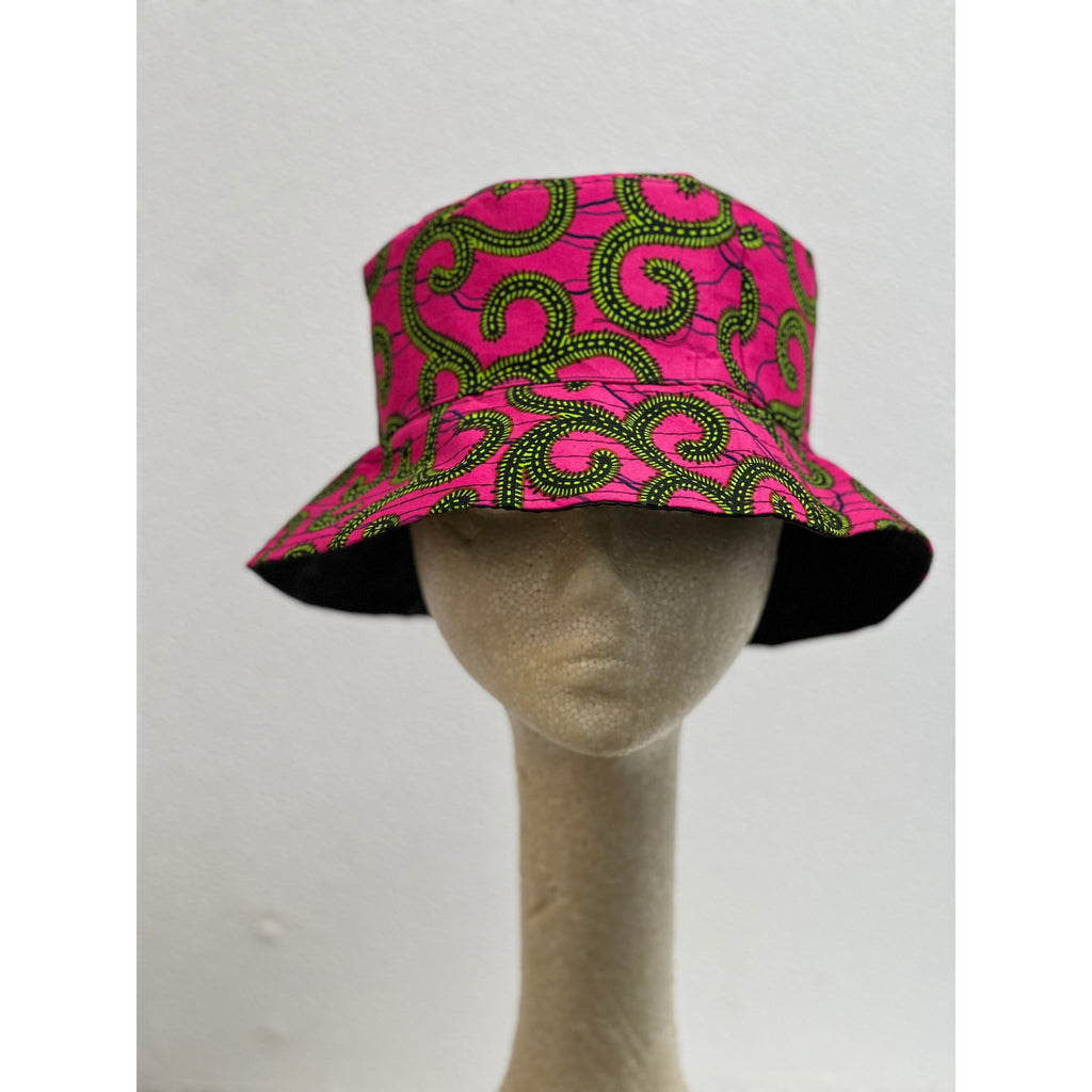 African Print Bucket Hat (Pink)