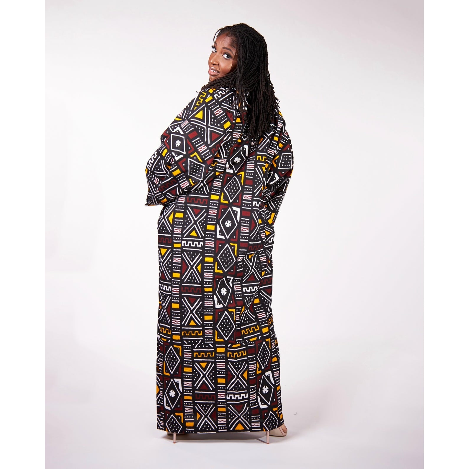 Mud cloth kimono