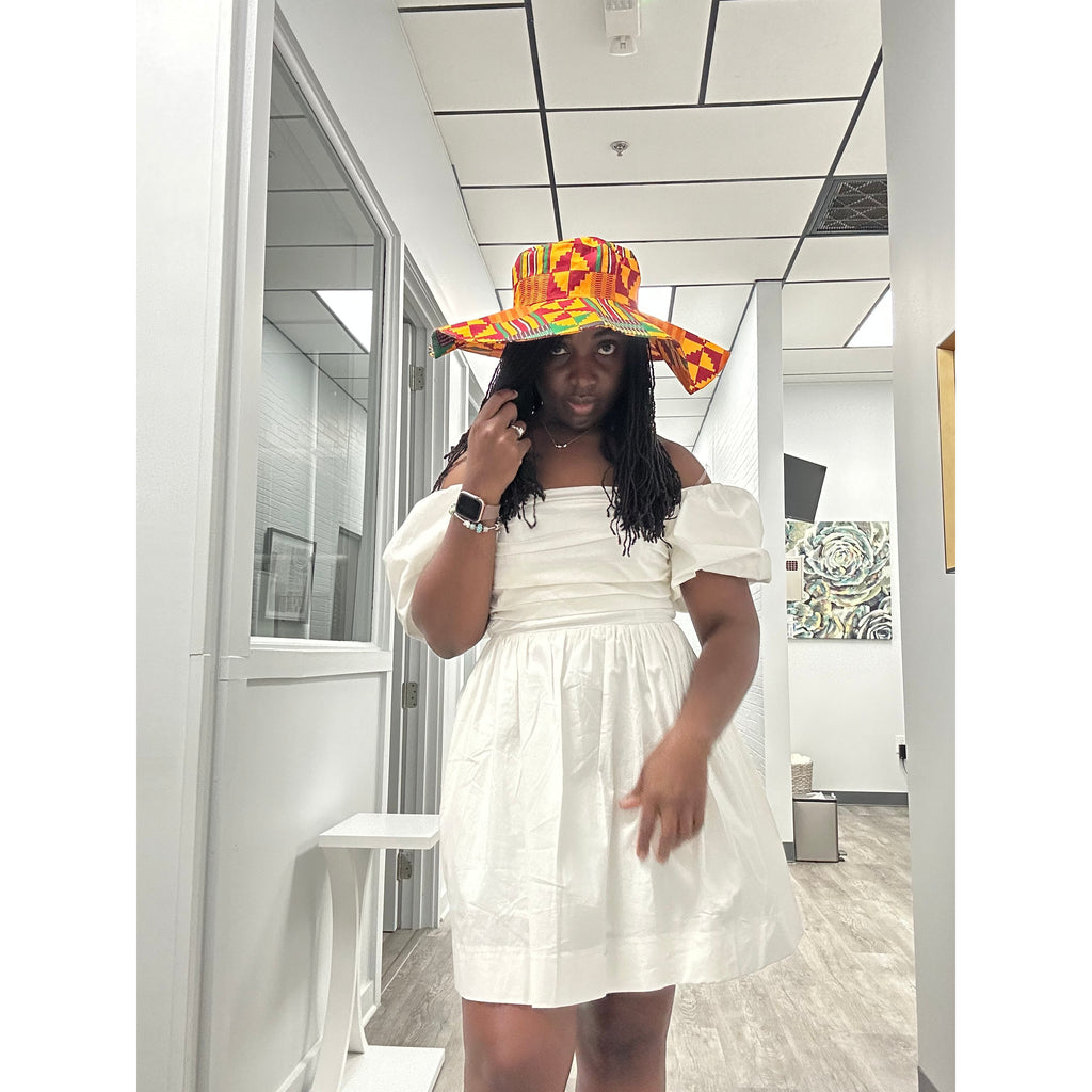 Kente African print Summer/Beach Hat