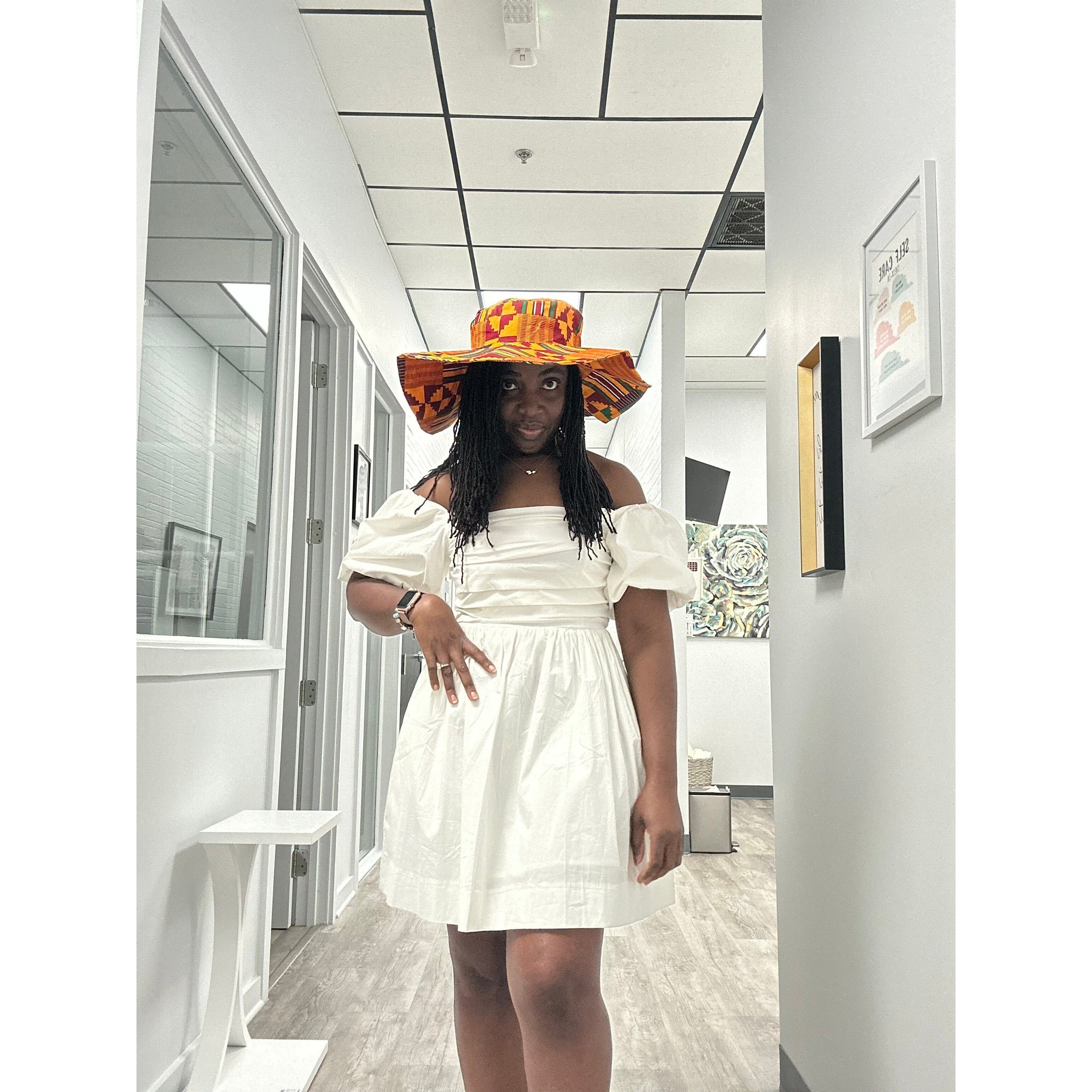 Kente African print Summer/Beach Hat