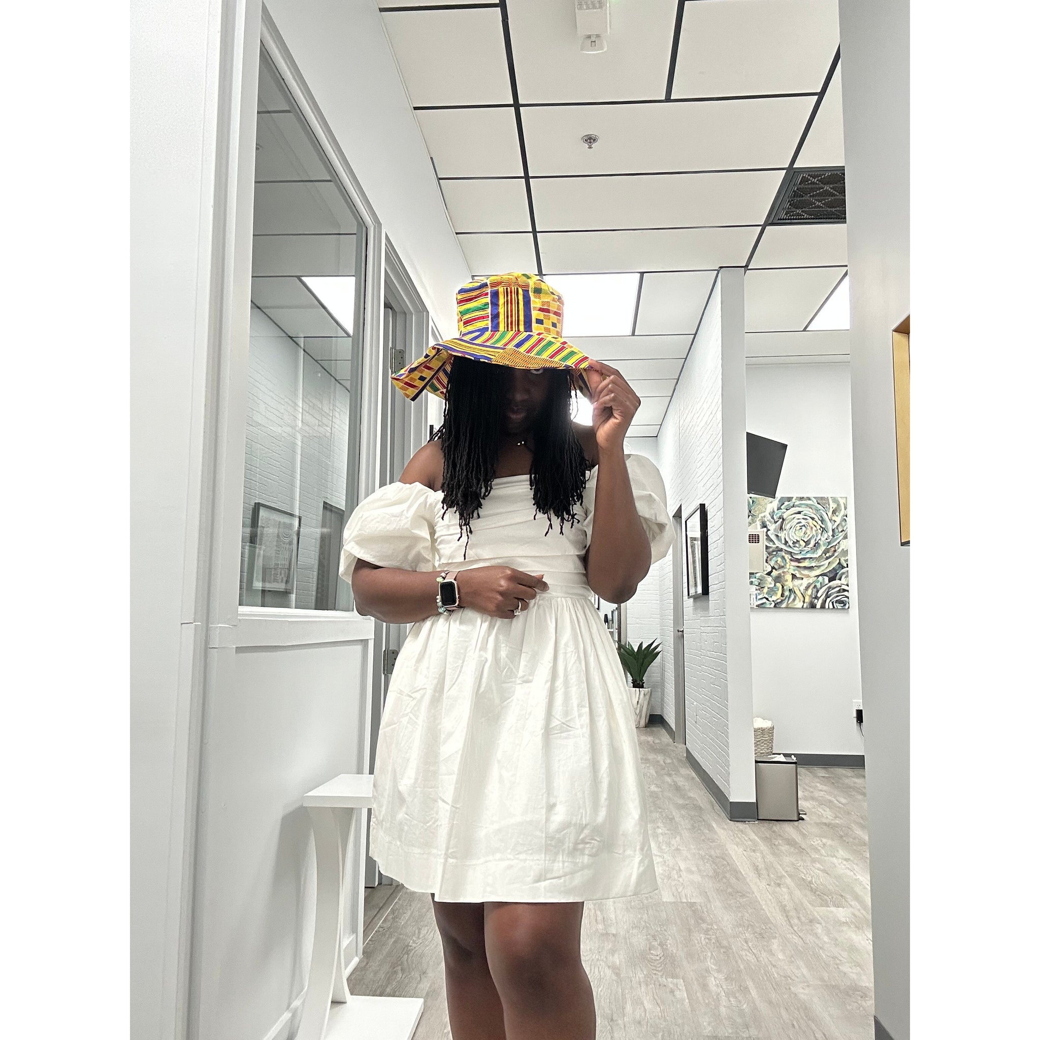 Oversized white hot sale hat