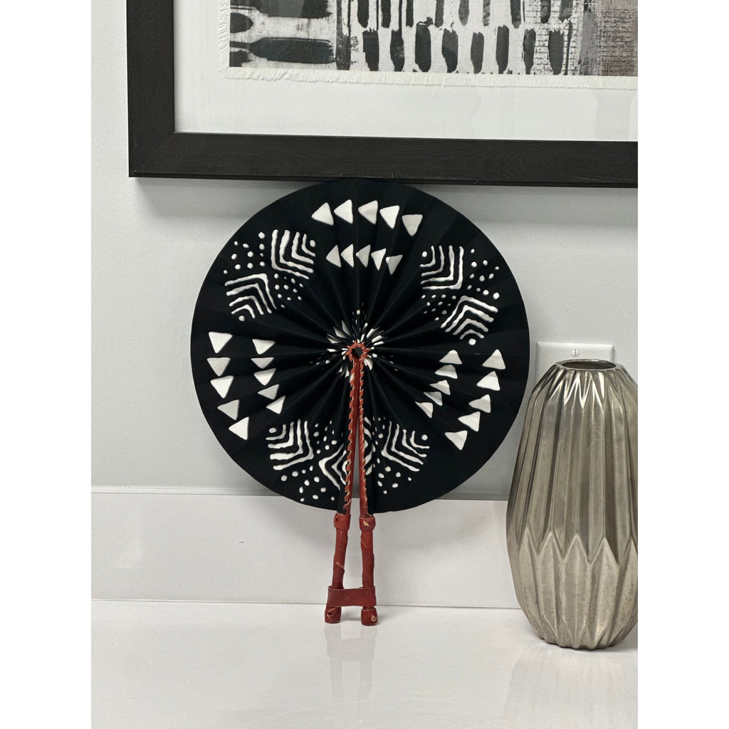 Dede African Print Folding Fabric fan