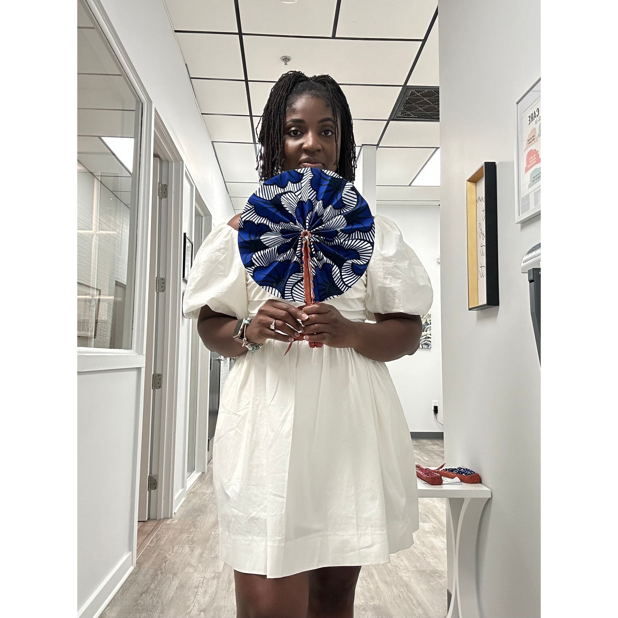 Asantewaa African print folding fan