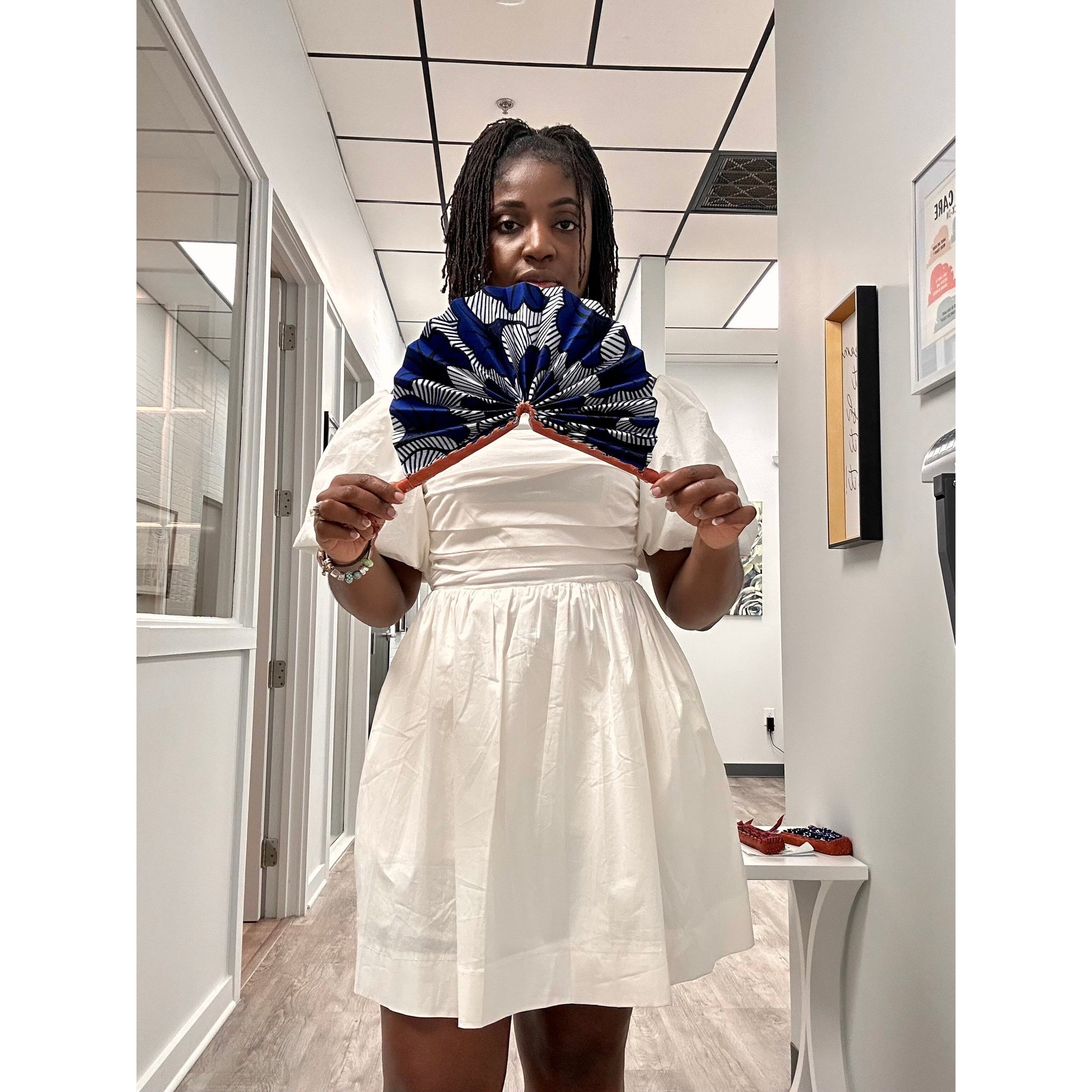 Asantewaa African print folding fan