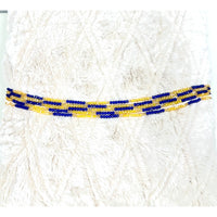Gold and blue crystal African waist beads