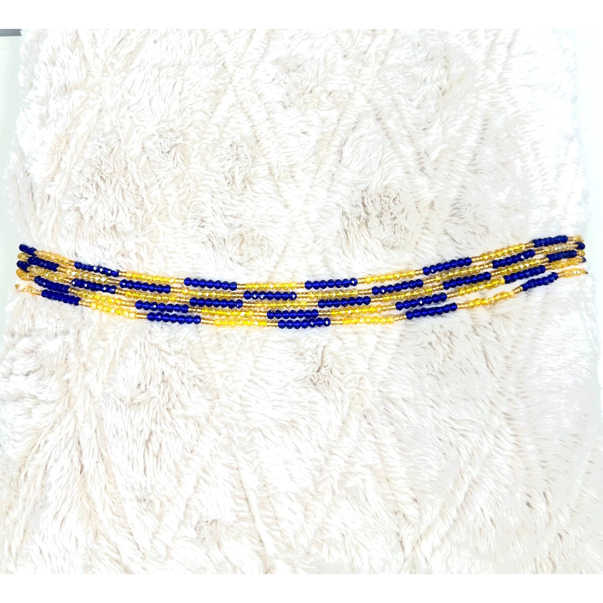 Waist Beads- Blue and Gold