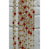 Red white and gold waist beads