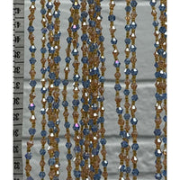 Blue and gold crystal waist beads