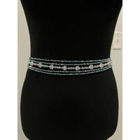 Crystal blue African waist beads set