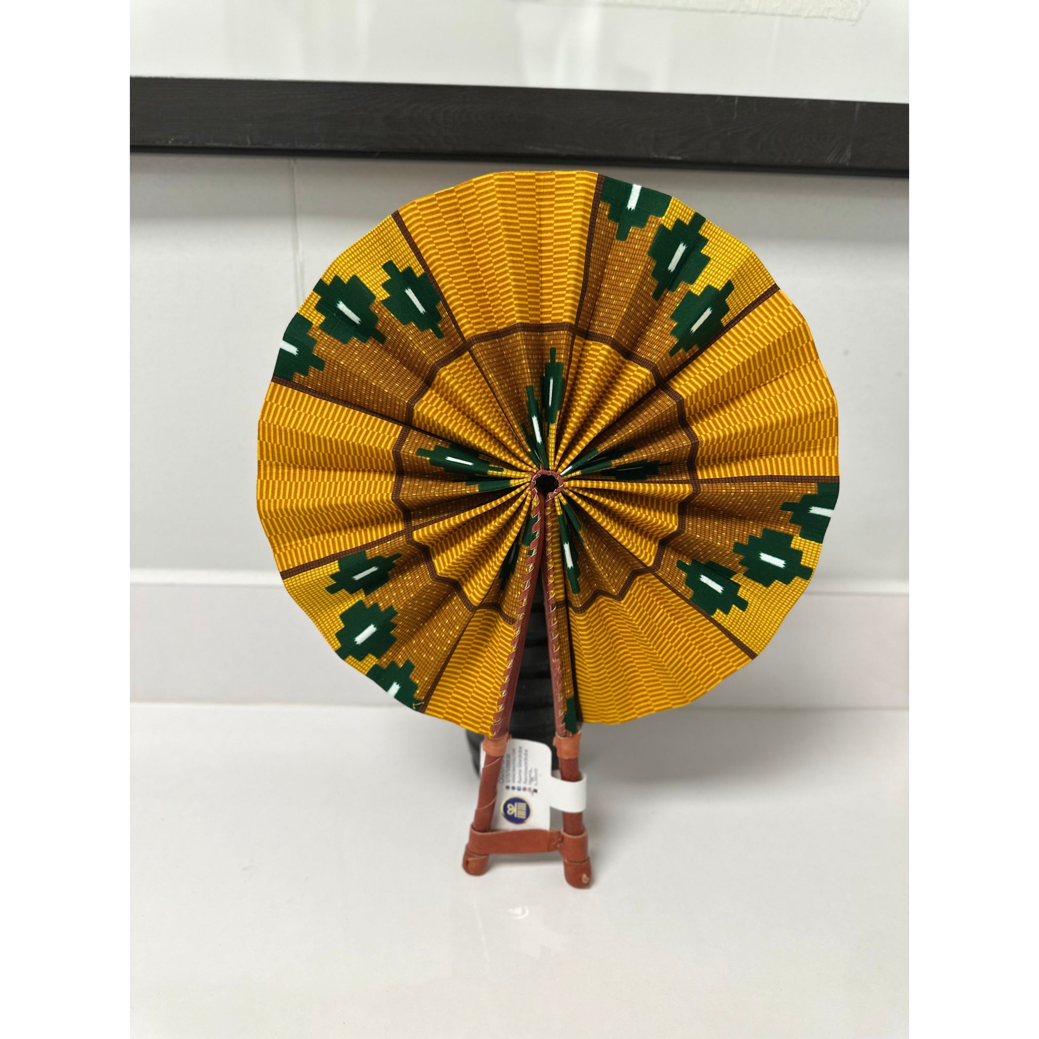 Esi African print wooden handle handbag