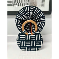 Naabea African print wooden handle handbag / Fan