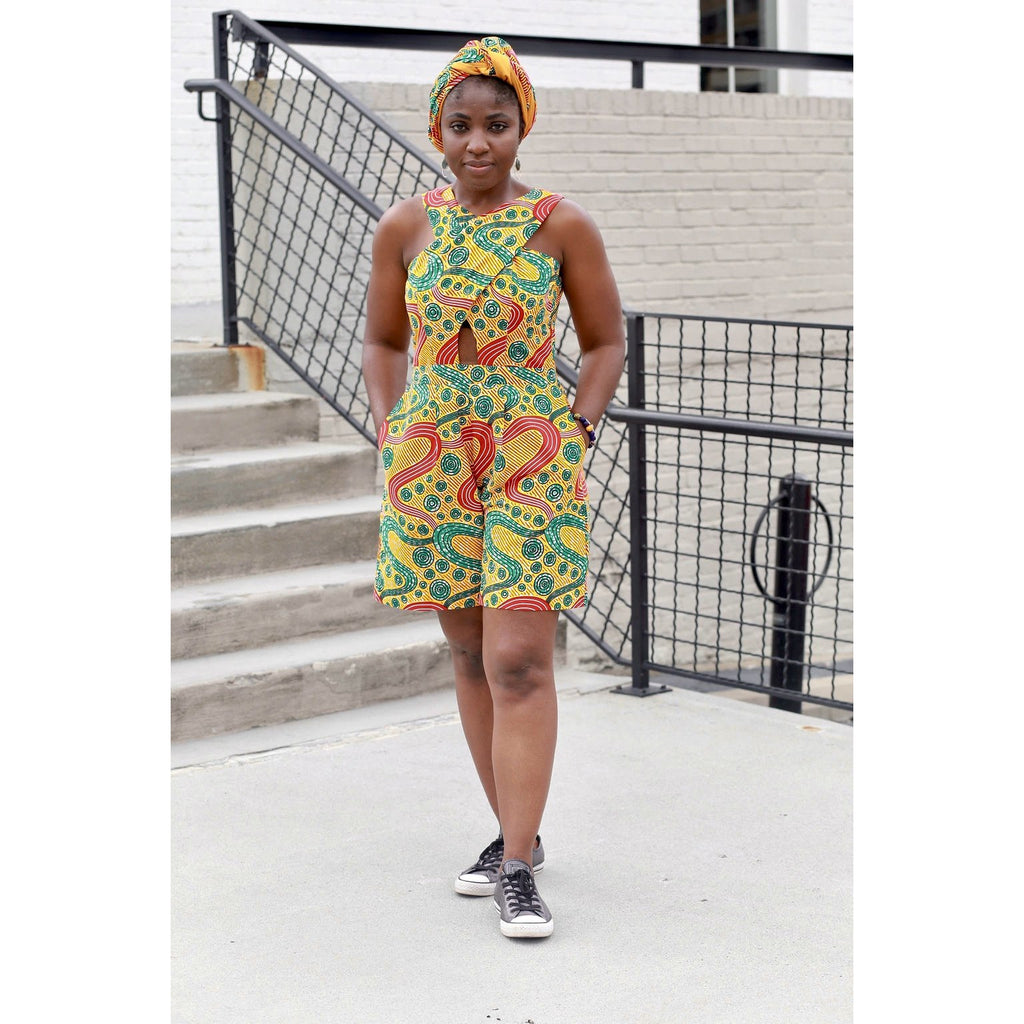 Subra African Print Bandeau Jumpsuit - African Clothing Store