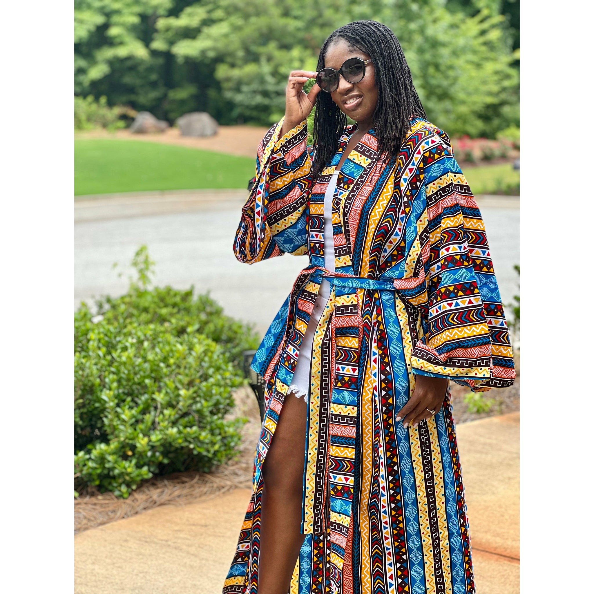 African Awura\'s sleeves print Wardrobe – Kimono/Kimono