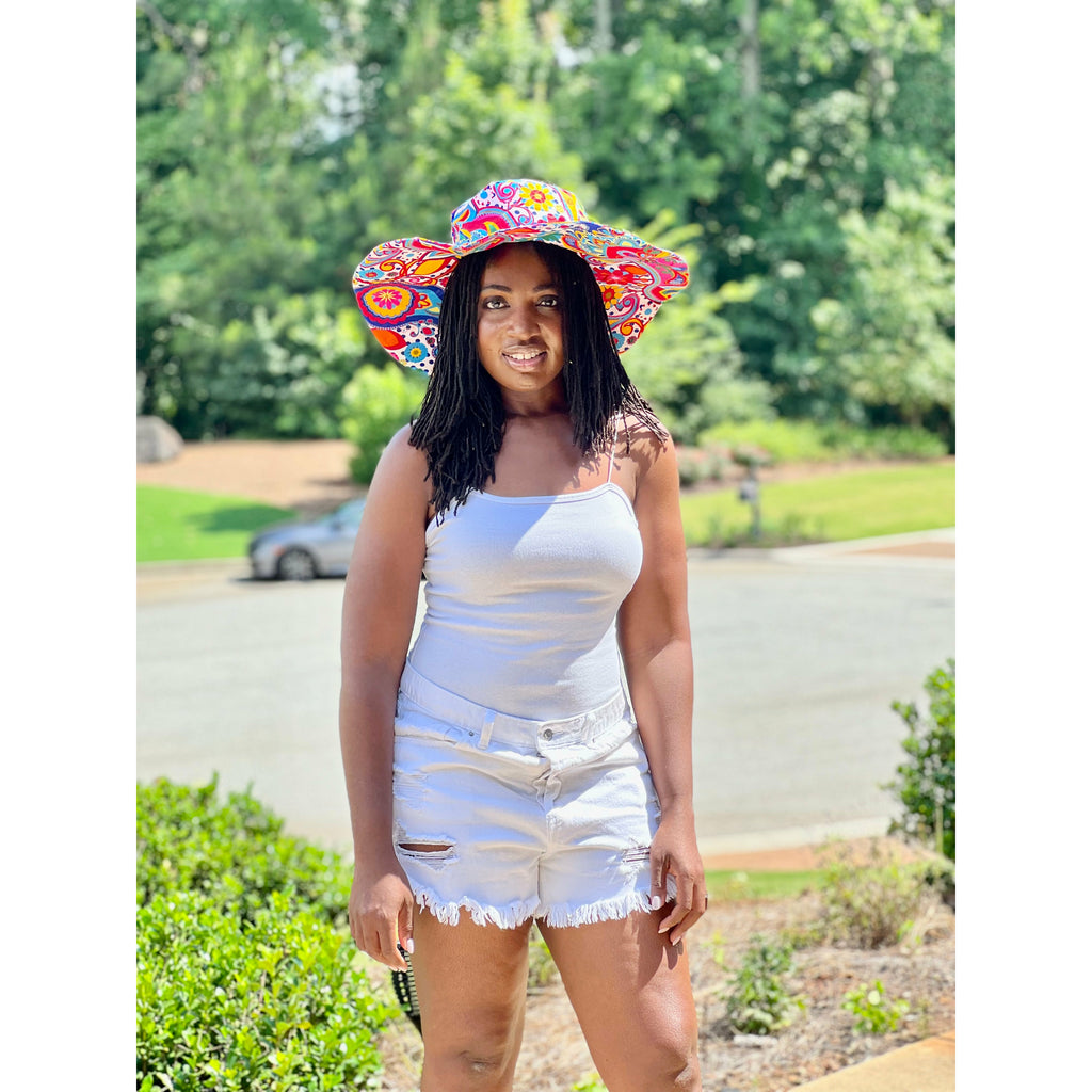 Satin Lined African Print Summer/Beach hat