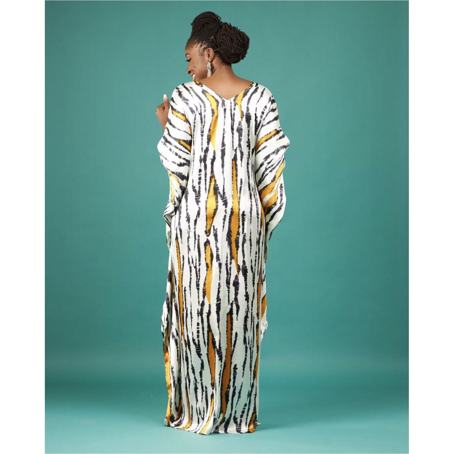 V-Neck Slit Sleeve Luxury Kaftan