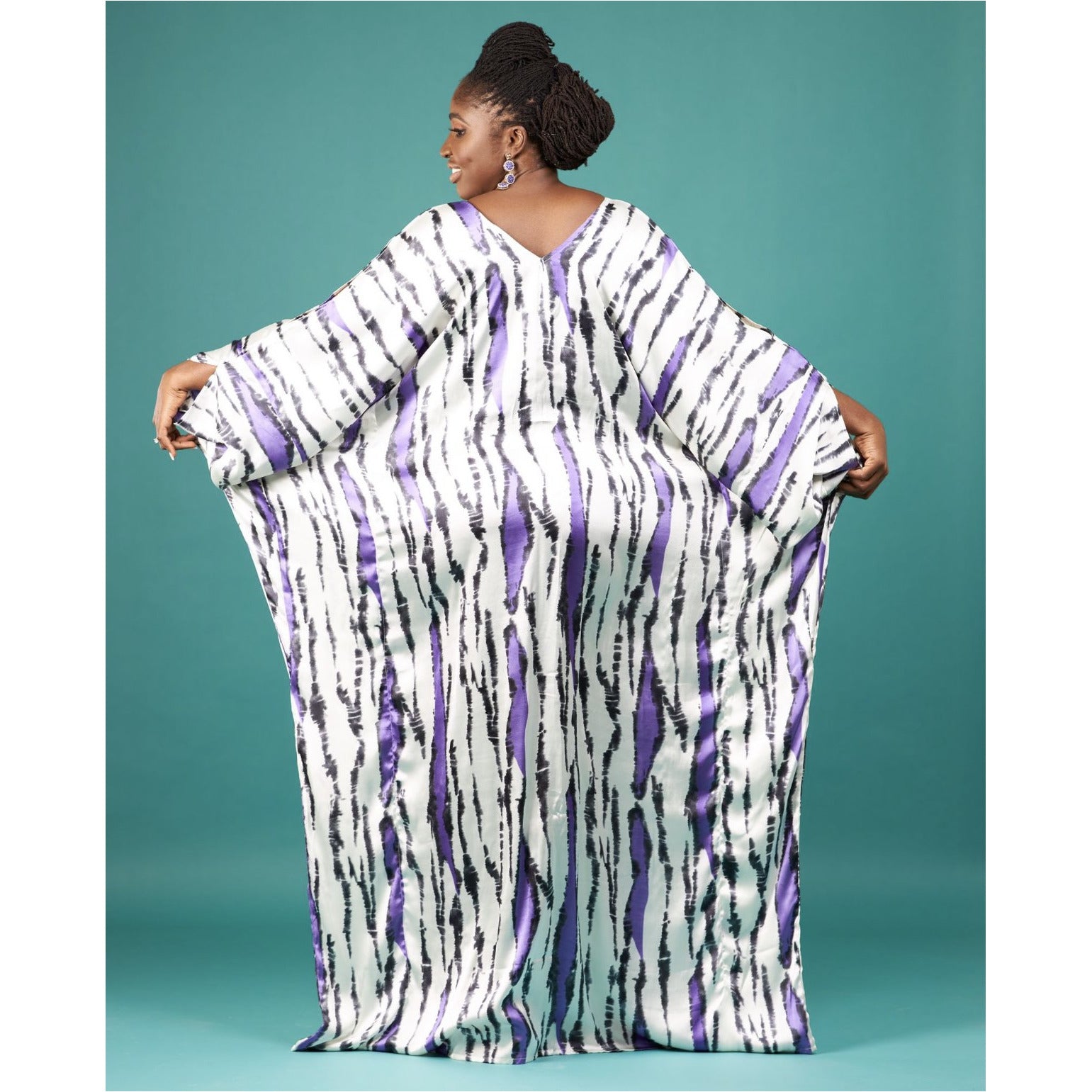 V-Neck Slit Sleeve Luxury Kaftan