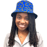 African Print bucket hat ( blue and yellow)