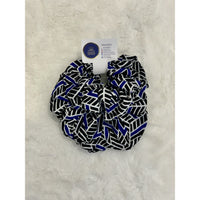 Blue, white and black African print Scrunchie set