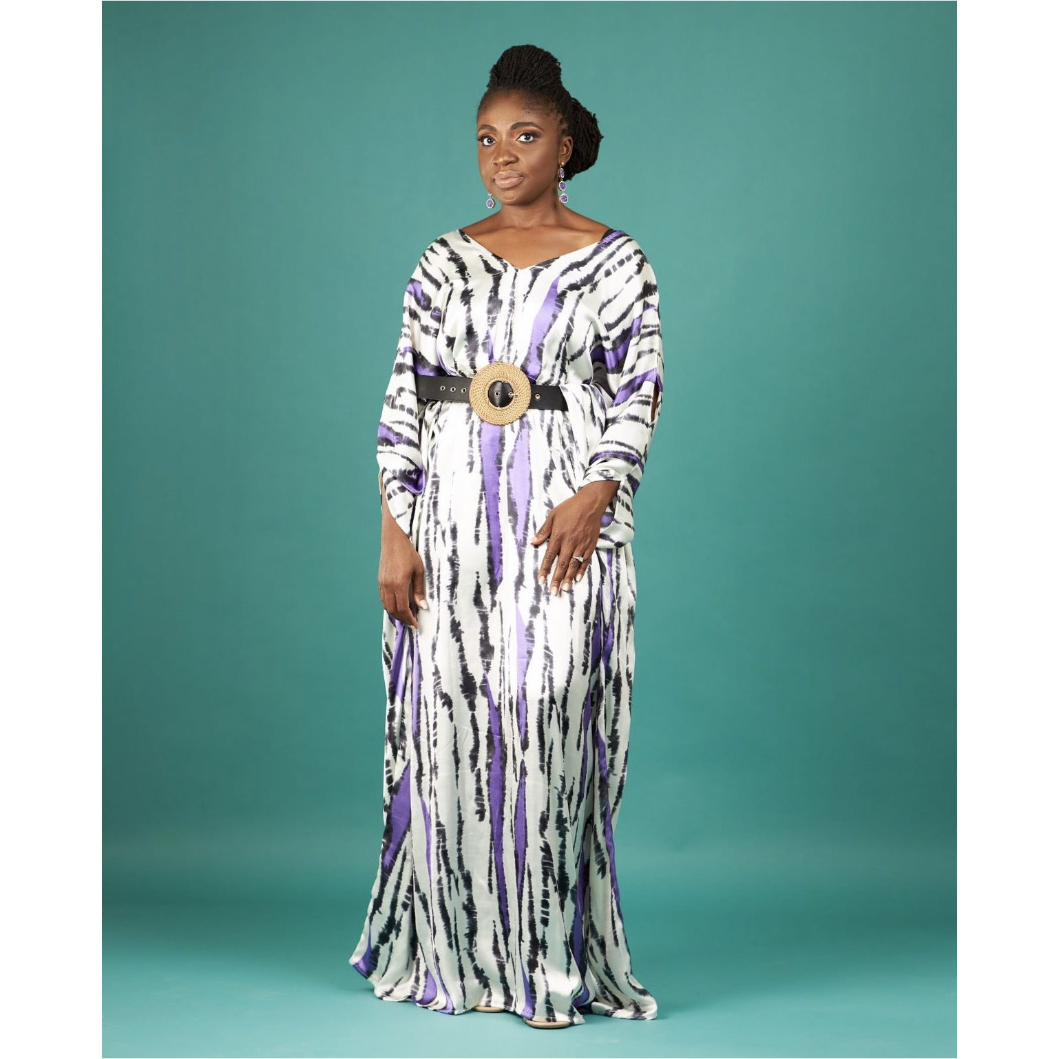 V-Neck Slit Sleeve Luxury Kaftan
