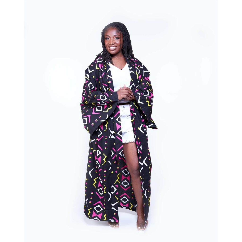 Plus Afreya African Print Kimono Jacket - African Clothing Store