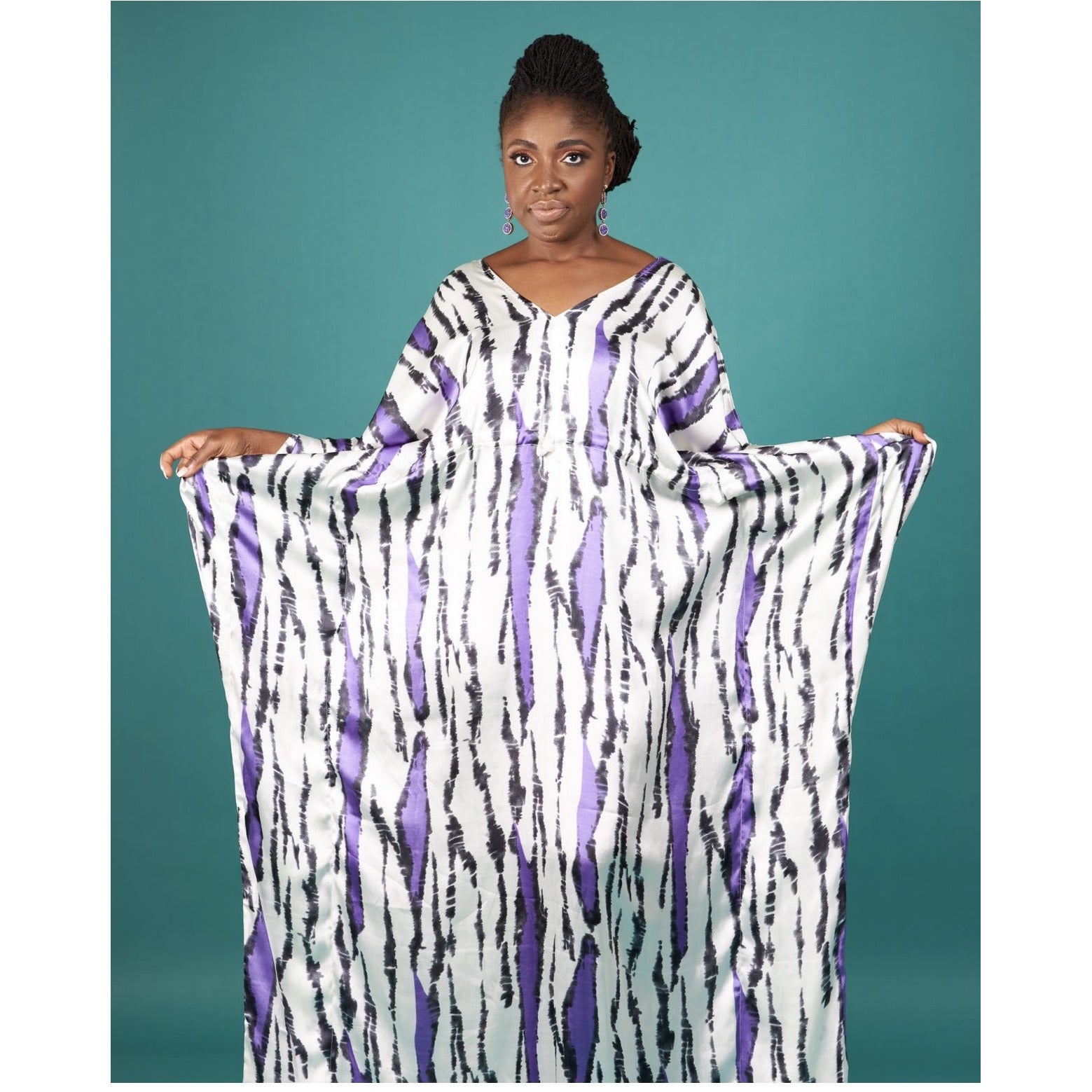 V-Neck Slit Sleeve Luxury Kaftan