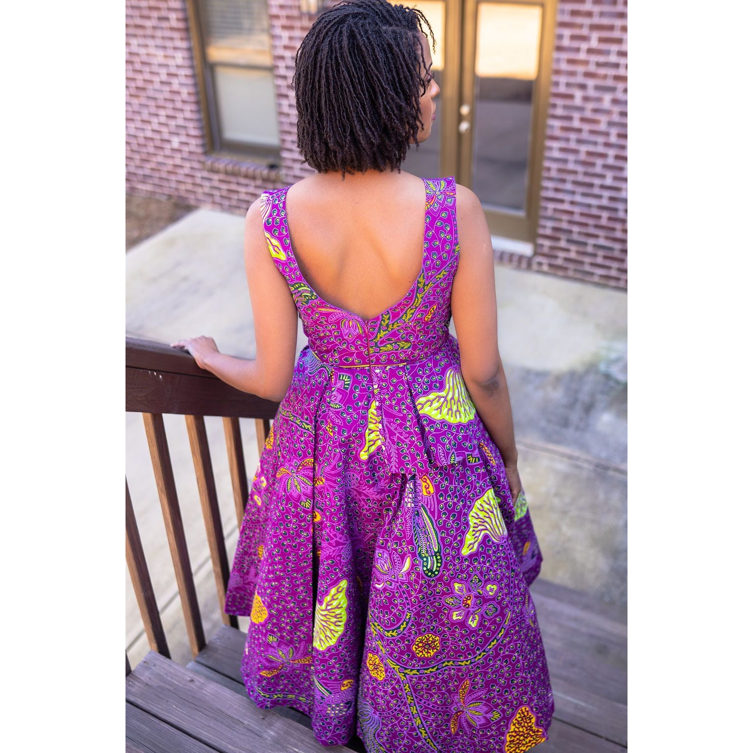 Purple Peplum African Print Dress Purple Peplum African Print Dress
