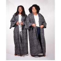 Black and White Mud Cloth Kimono Jacket