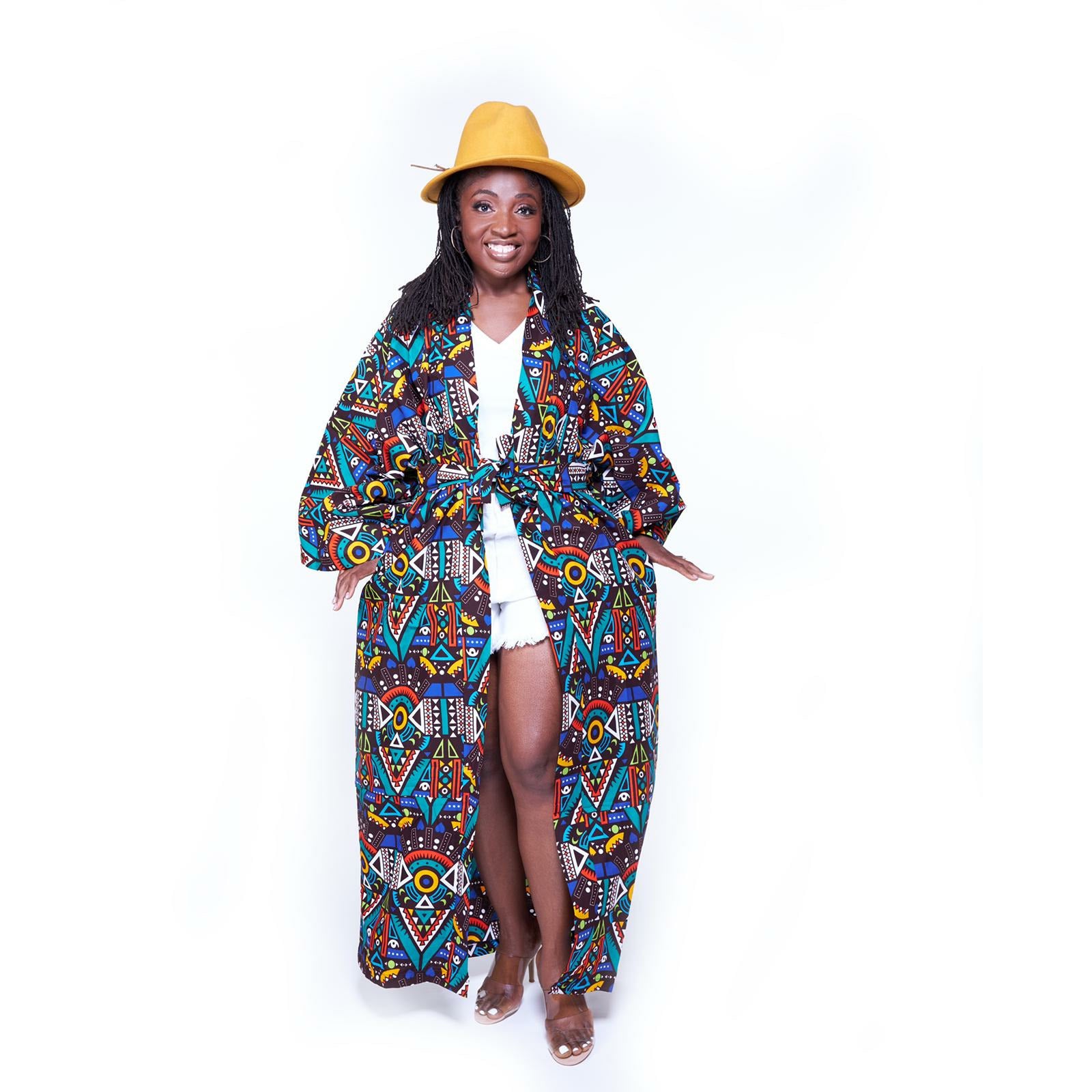Zuri African Kimono Jacket - Plus Size (XL-2XL