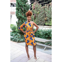 One Shoulder Modern African Print Silk dress